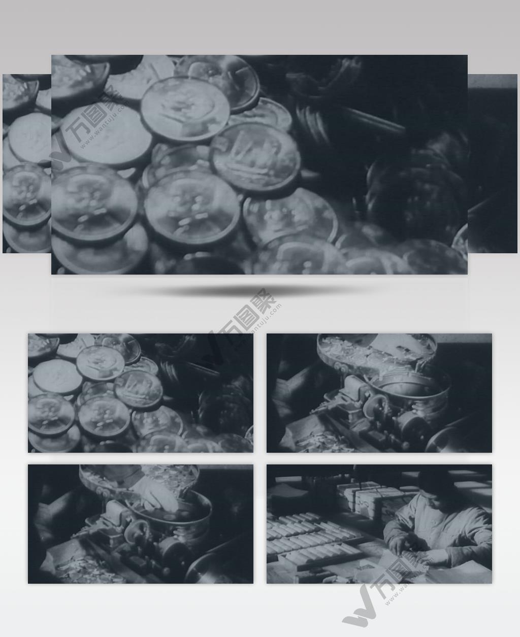 硬币厂 历史 黑白影像 实拍视频素材