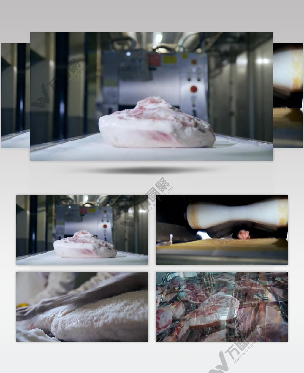 现代化 工业 猪肉加工 流水线 现代化火腿 视频素材