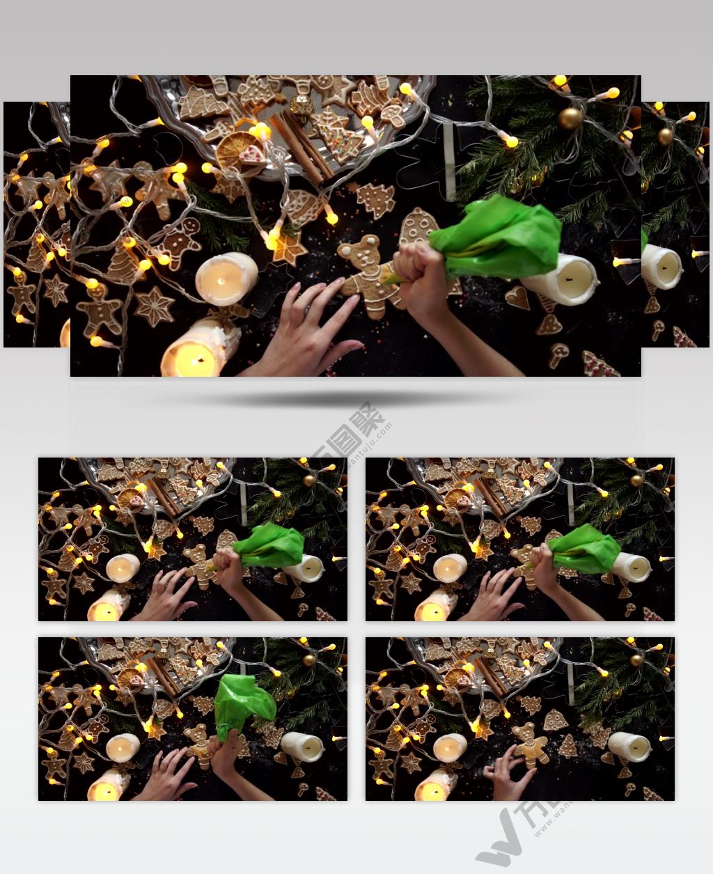 圣诞节准备圣诞曲奇饼干视频