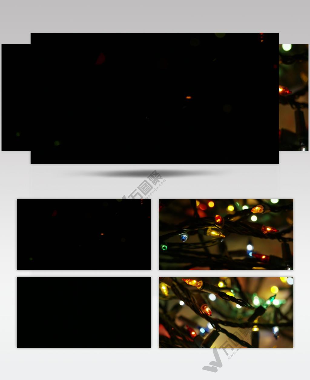 圣诞节彩灯闪烁实拍视频