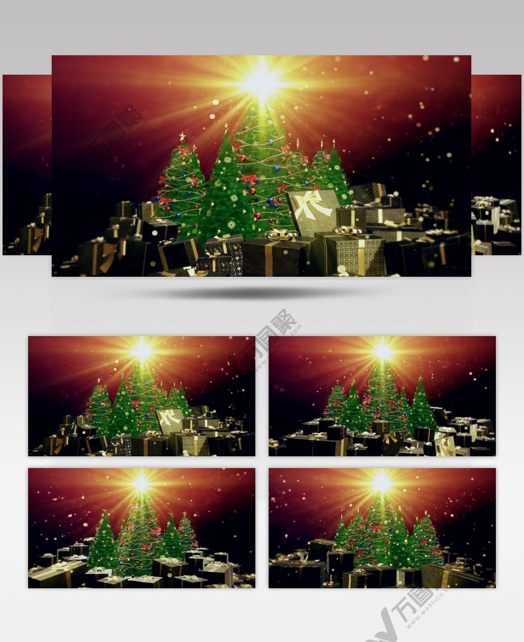 圣诞节圣诞树概念旋转舞台视频