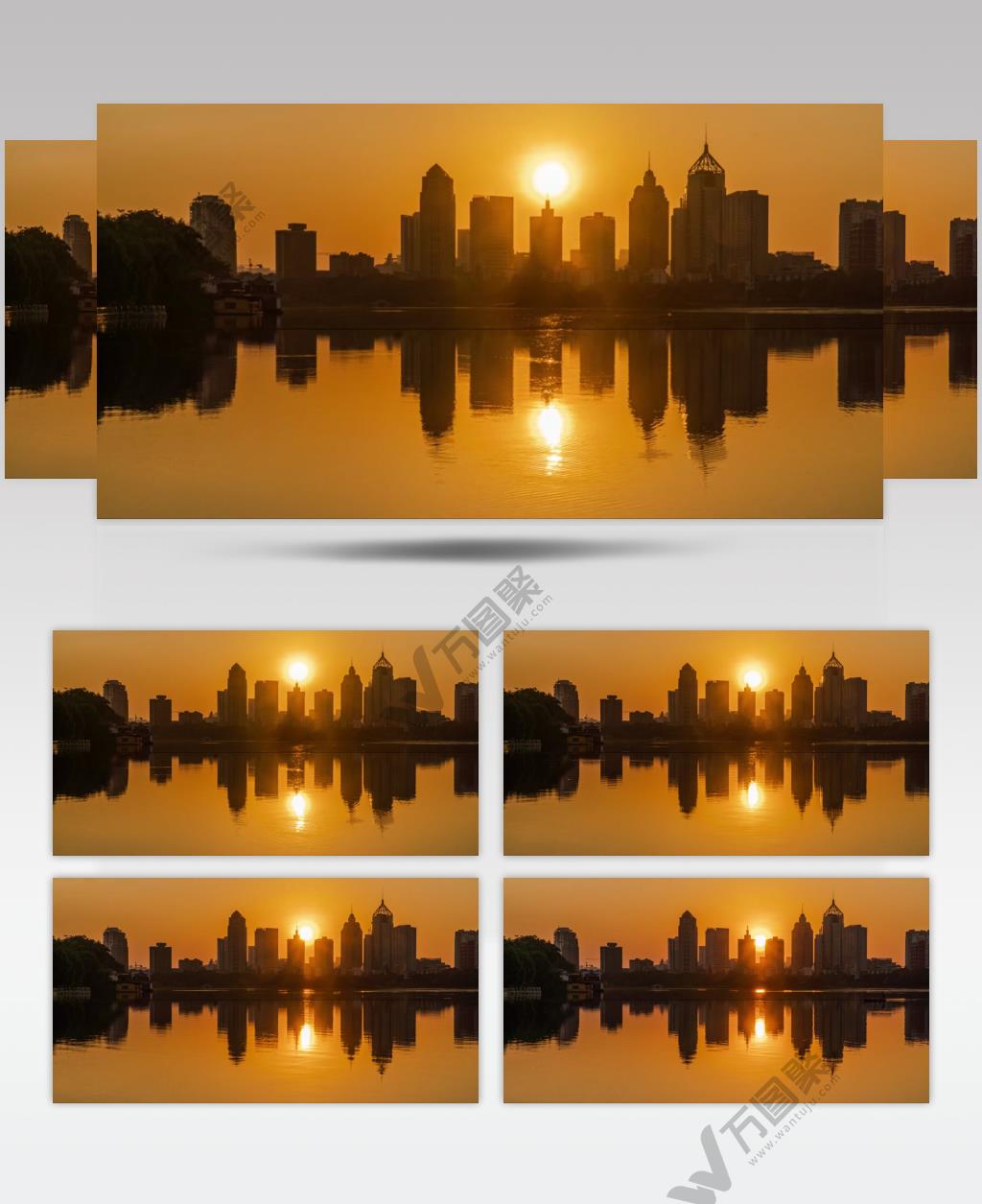 城市日落延时摄影