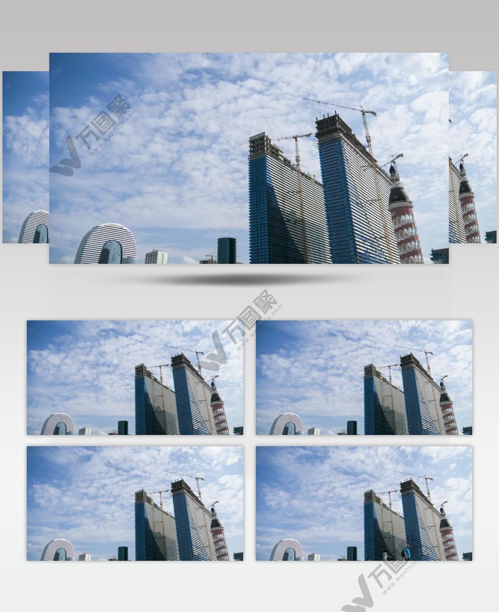 延时摄影建设中的现代摩天大楼视频素材