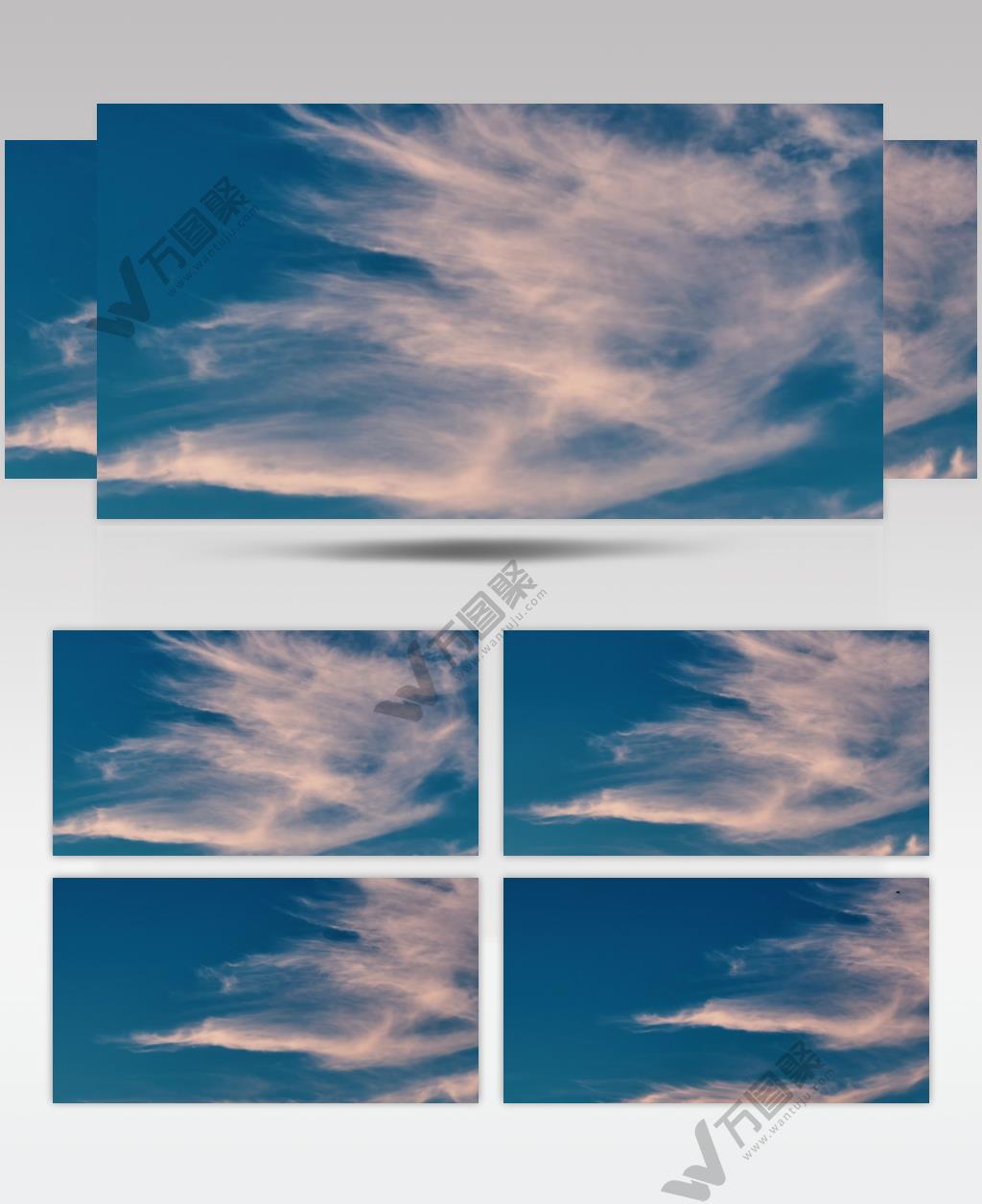 晴朗蓝天中白云飘动素材