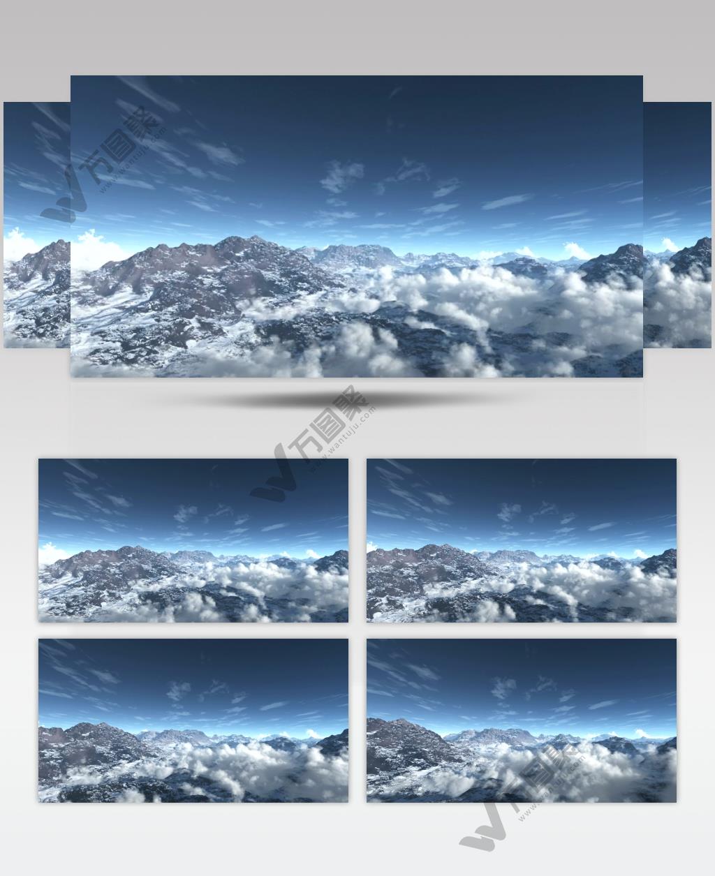 航拍冬季雪山山脉云雾风景视频素材