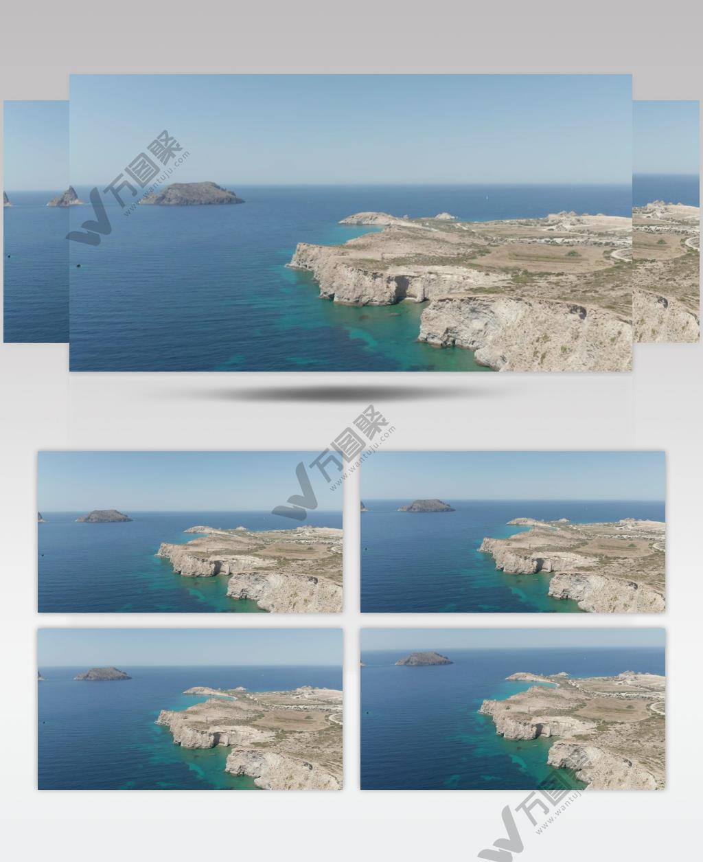 蓝色大海和海岸线景观美景视频