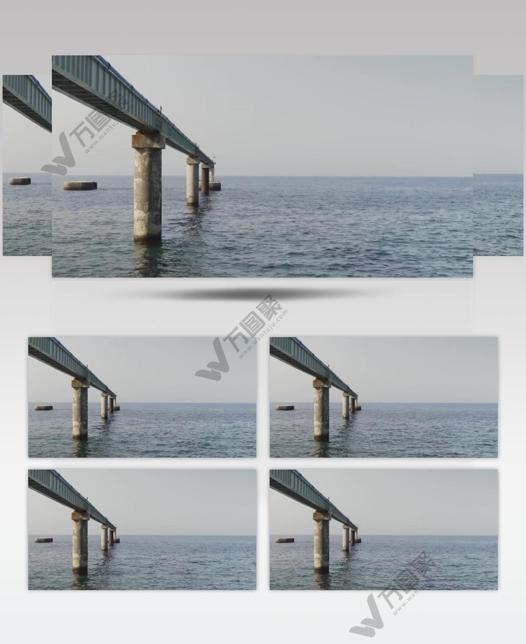 大海边的码头实拍素材