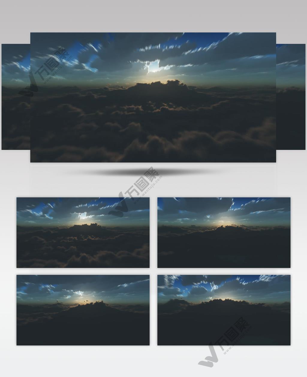 清晨云层穿梭动画视频