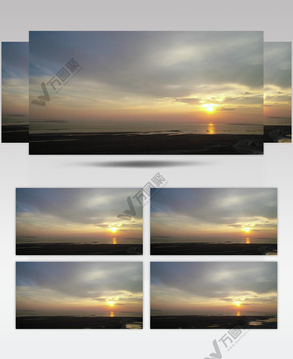 日落夕阳下的海滨美景视频素材