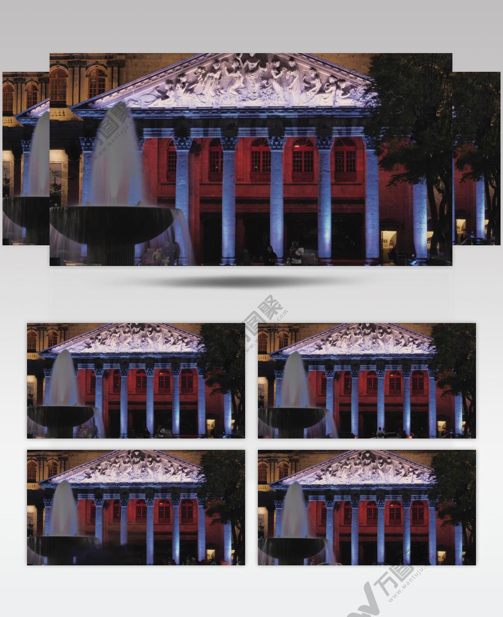 延时摄影新古典主义建筑视频