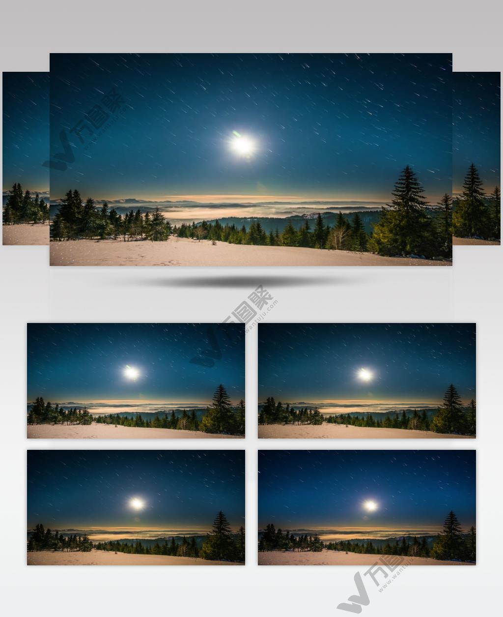 延时摄影北欧极光山脉森林视频