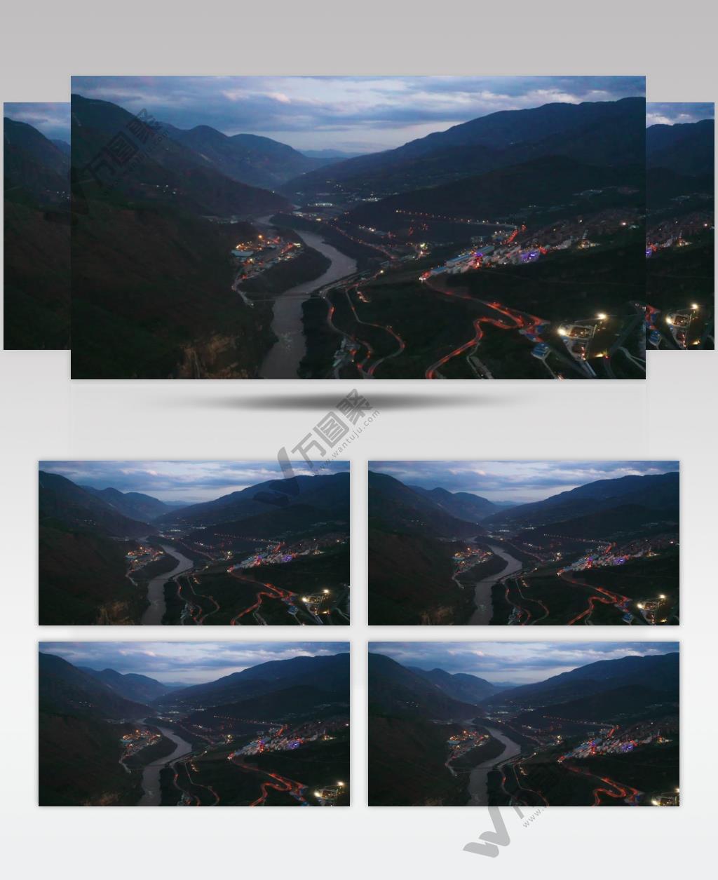 白鹤滩水电站夜景航拍高清