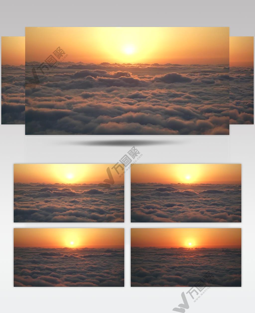 日落夕阳下的翻滚的云层美景视频