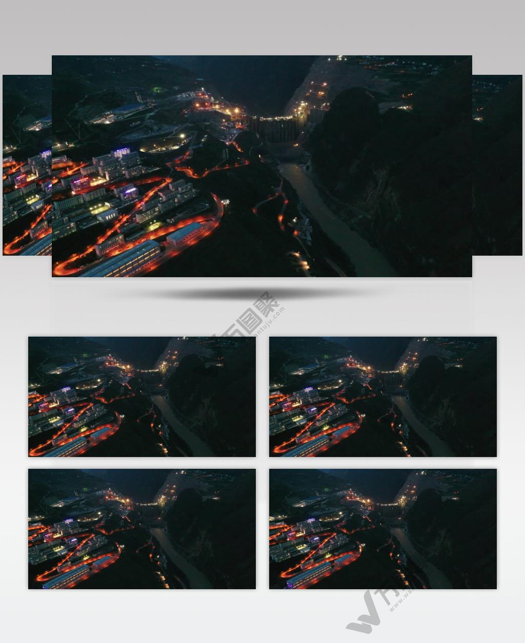 白鹤滩水电站夜景航拍高清