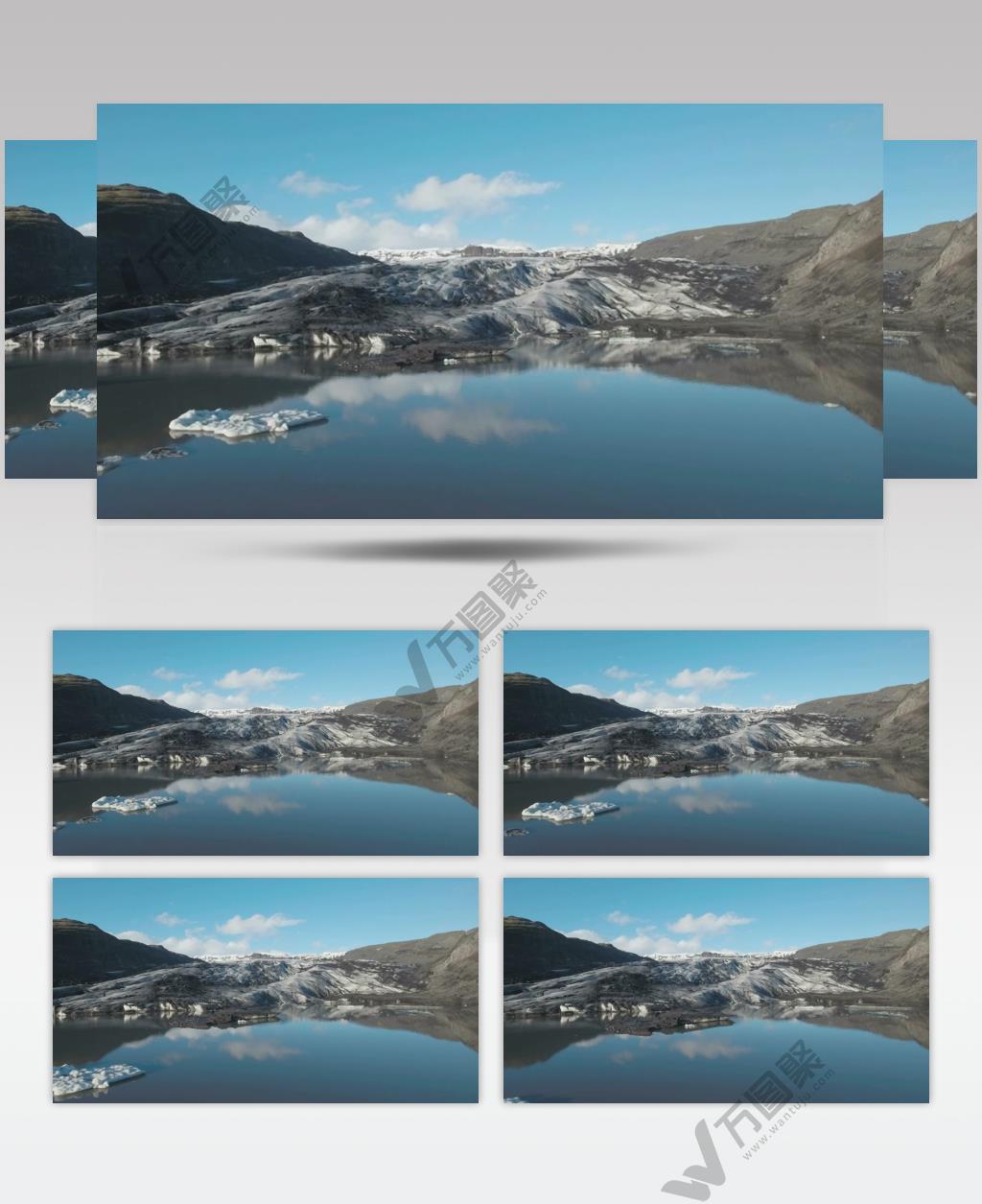 冰川上清澈的蓝天美景视频