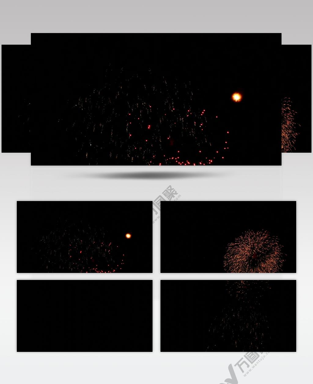 烟花照亮的夜空美景视频