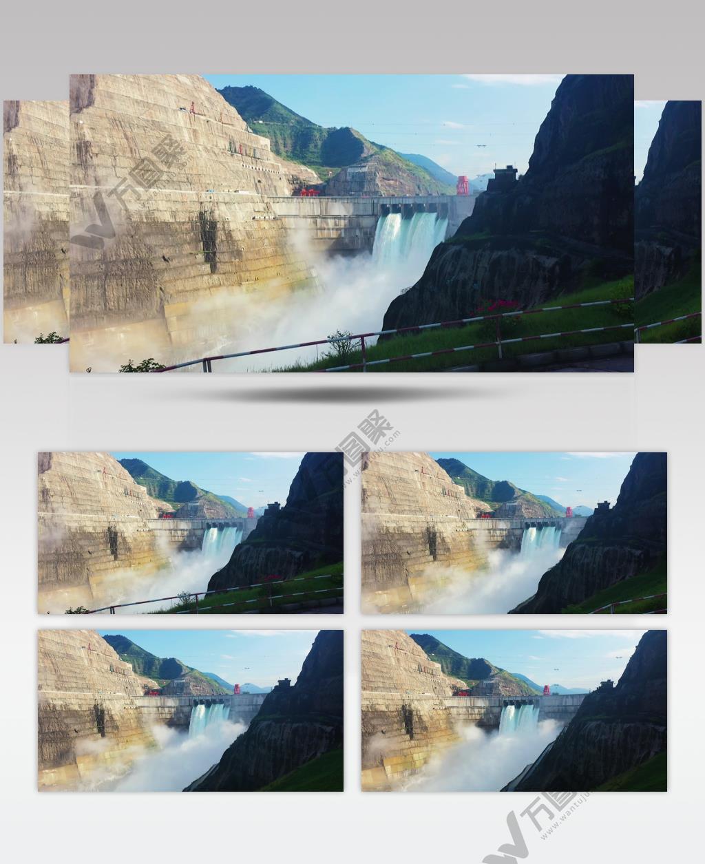 白鹤滩水电站七孔出水航拍