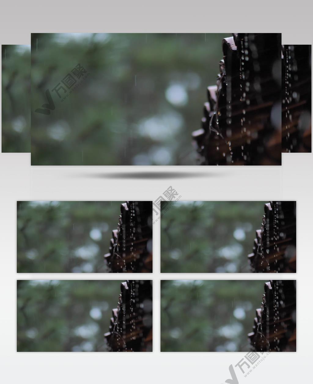 高清特写雨天从屋顶落下的雨滴视频