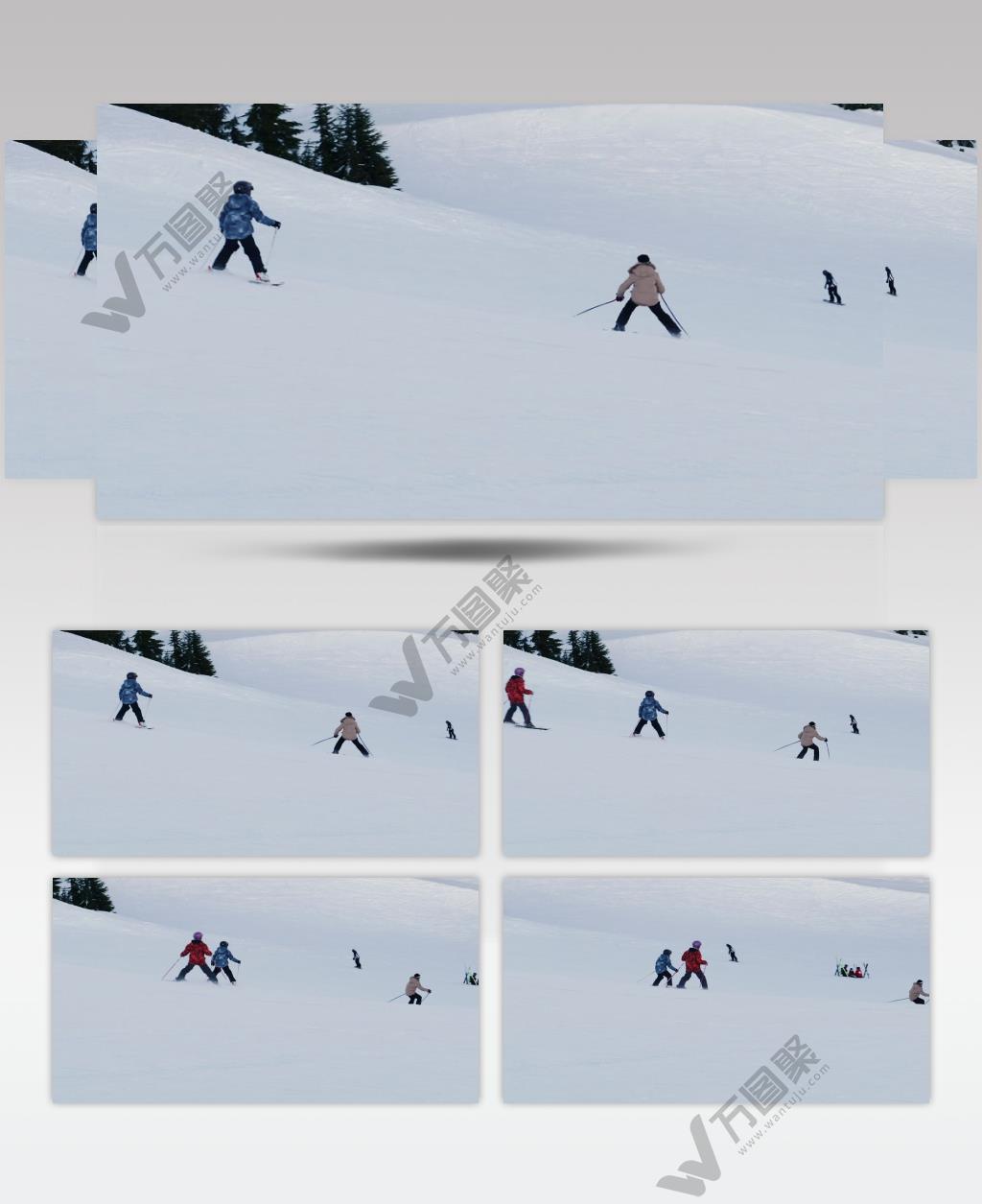 人们在雪地上滑雪运动