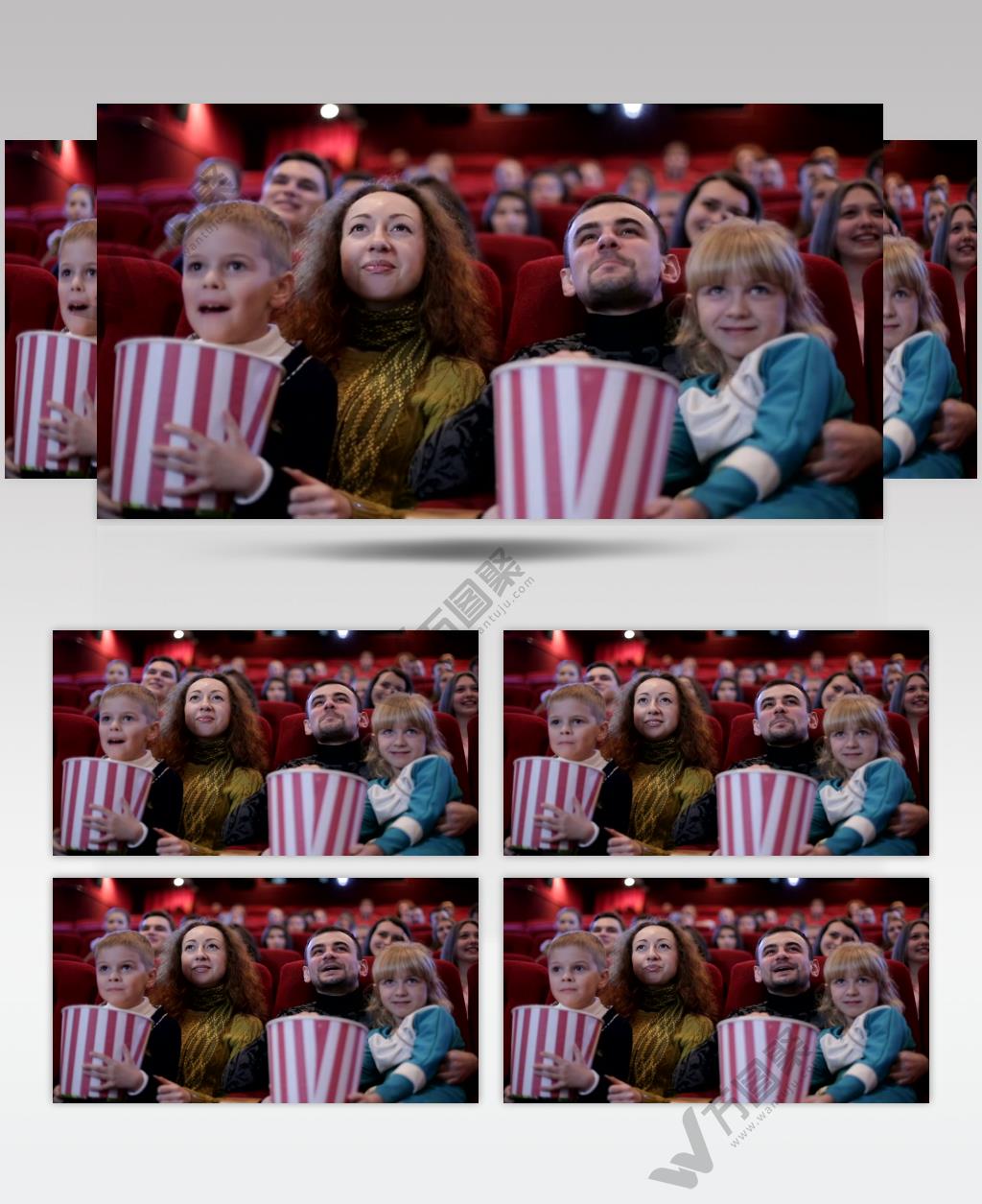 一家人在电影院看电影