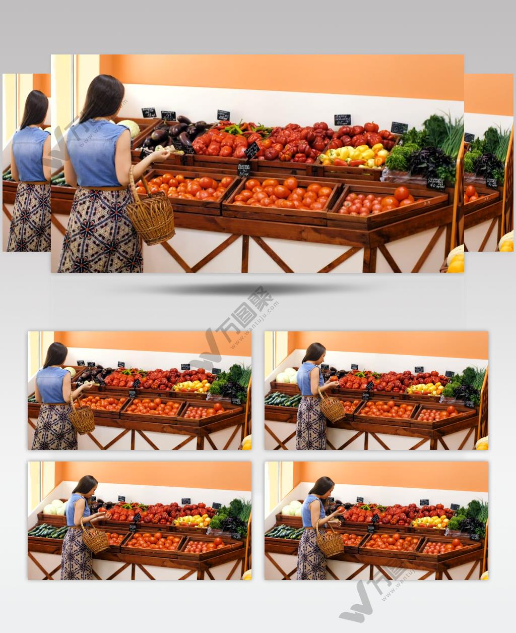 菜市场购买蔬菜