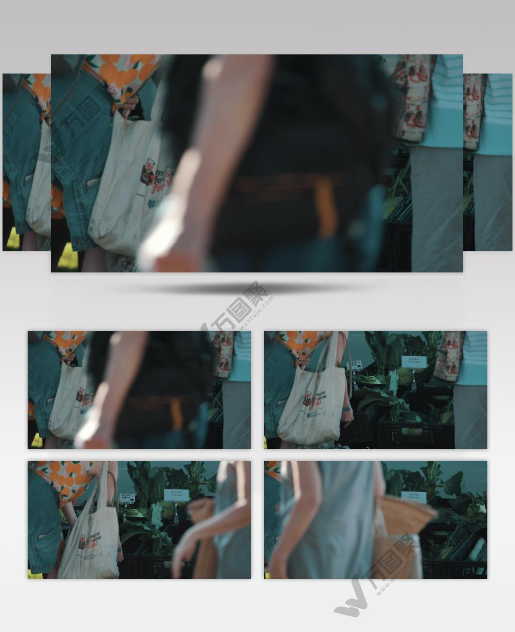 一个人在市场上选择蔬菜的慢动作视频