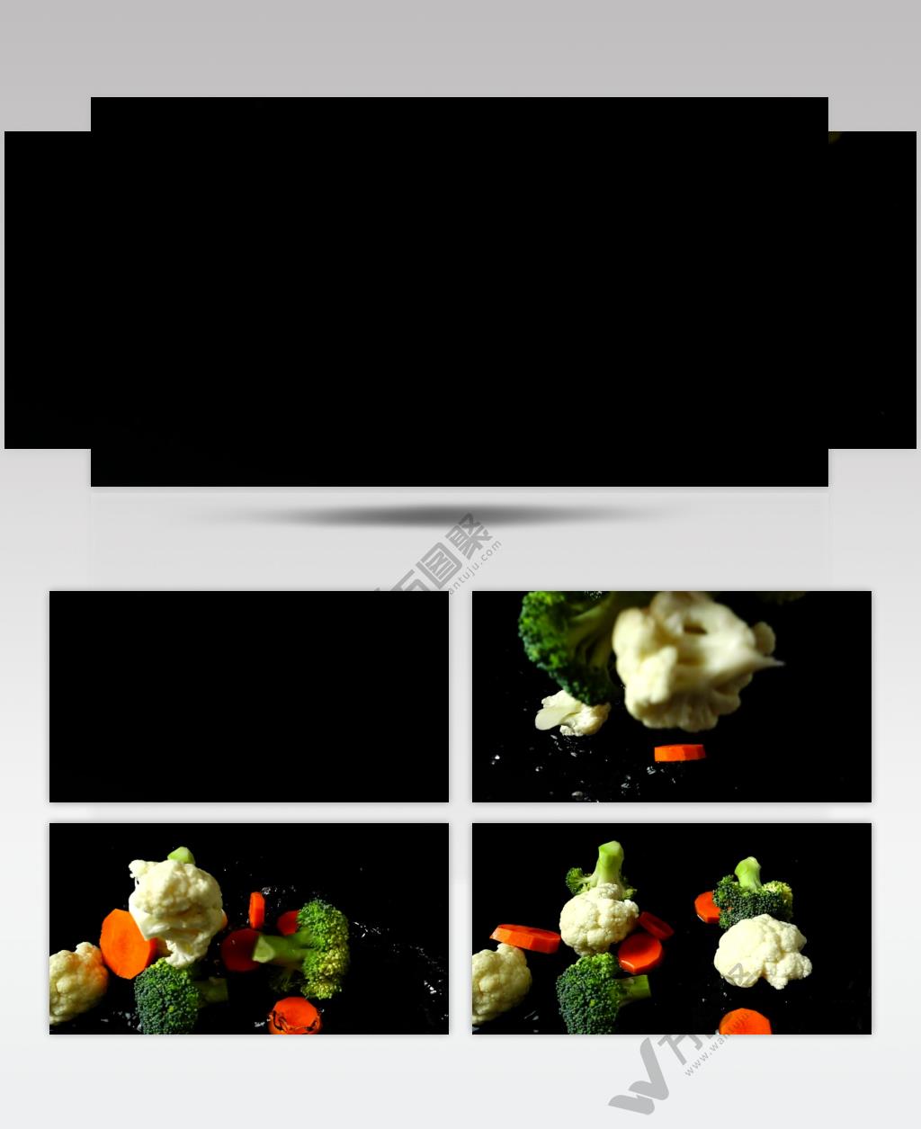 高清慢摄下落的蔬菜