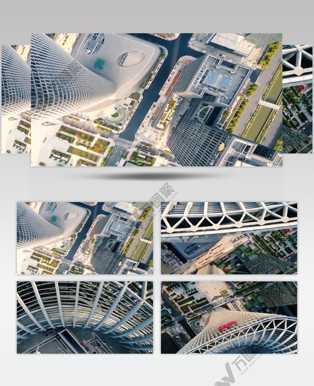 宁波东部新城宁波中银大厦近距离航拍