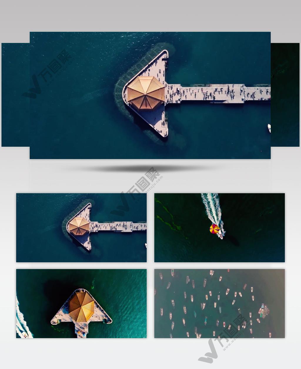 青岛海滨公园唯美景色鸟瞰