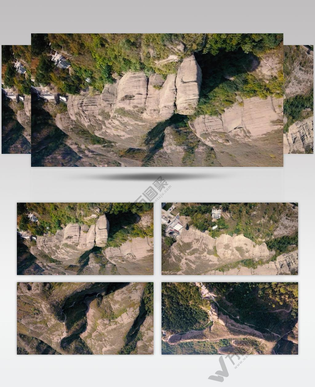 河北承德双塔山棒槌山鸟瞰