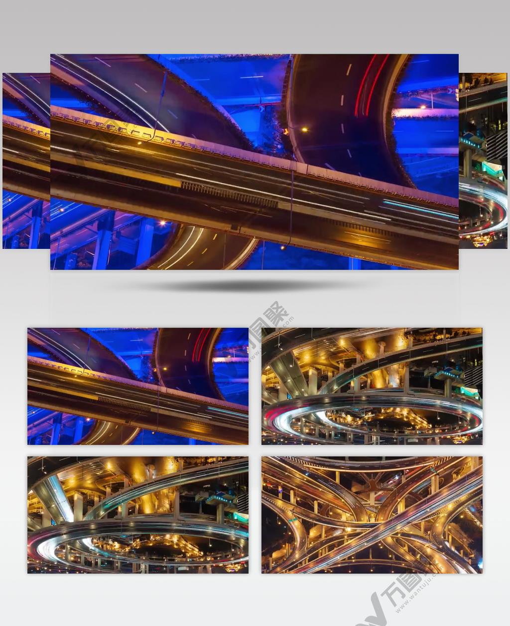 上海现代都市灯彩延时摄影