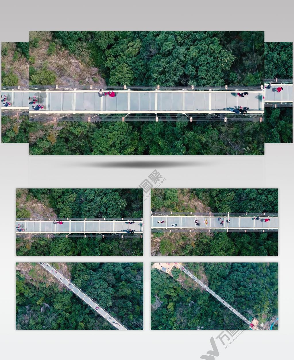 广东清远最美乡村之玻璃桥鸟瞰