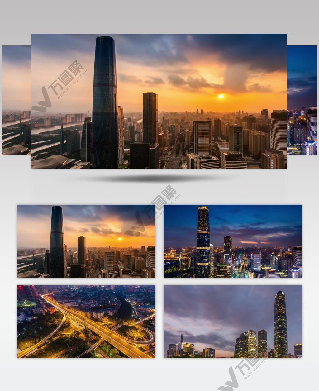 唯美广州城市延时高清夜景实拍视频素材