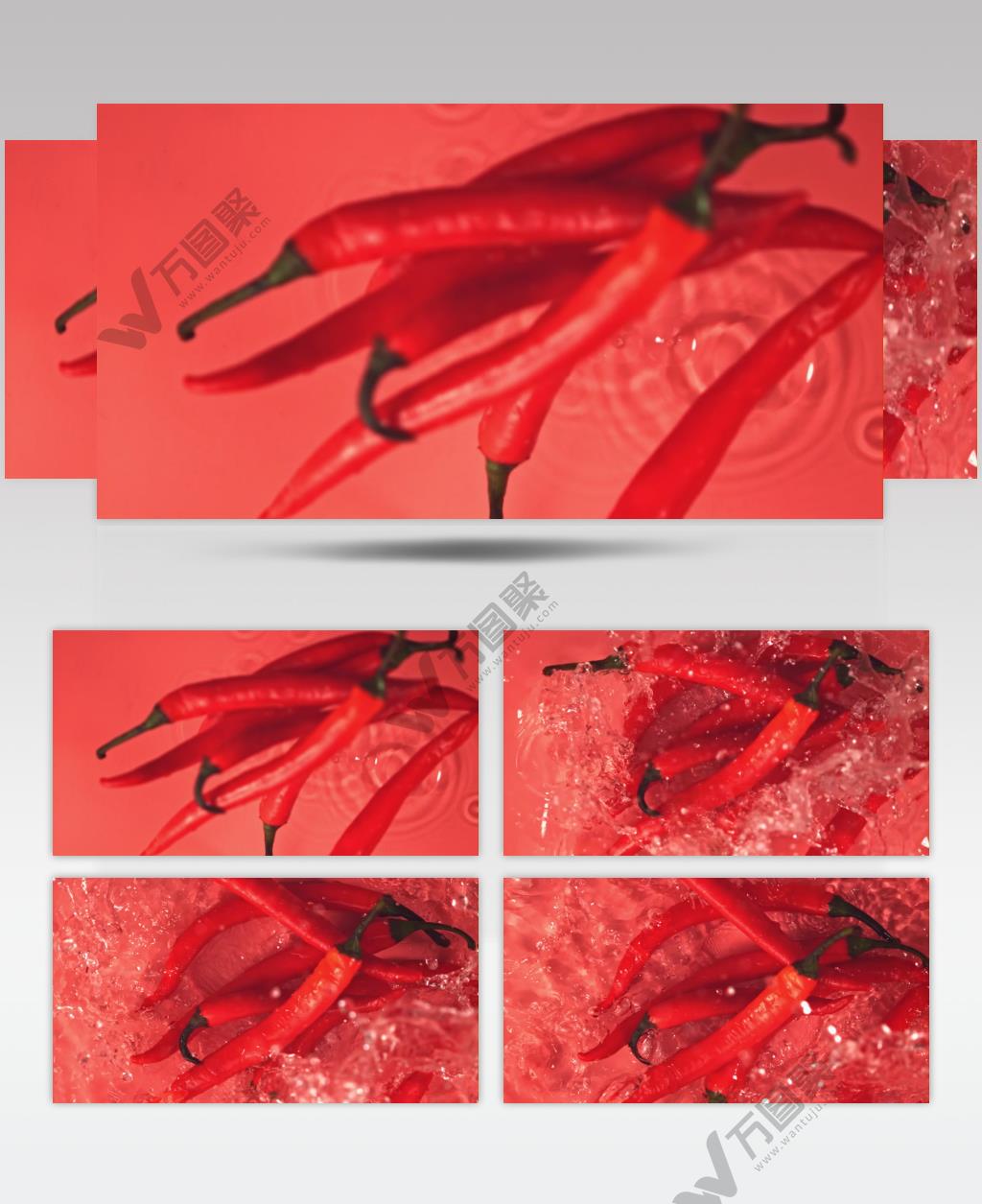 红辣椒慢动作入水