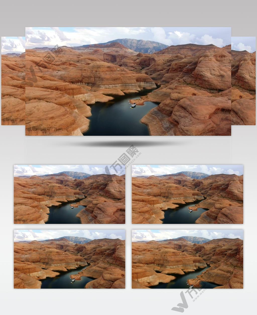 无人机在鲍威尔湖峡谷上空 4K