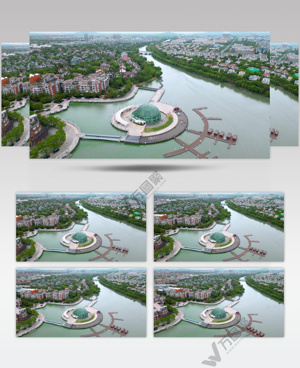 上海松江泰晤士小镇艾伦岛4K航拍