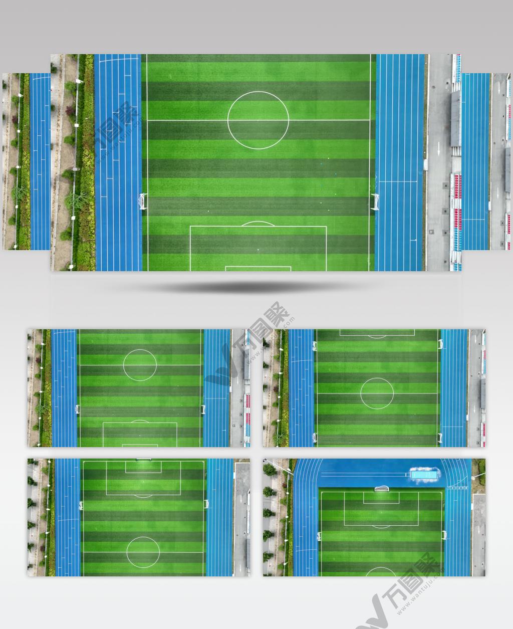 足球场俯视角度航拍4K视频素材