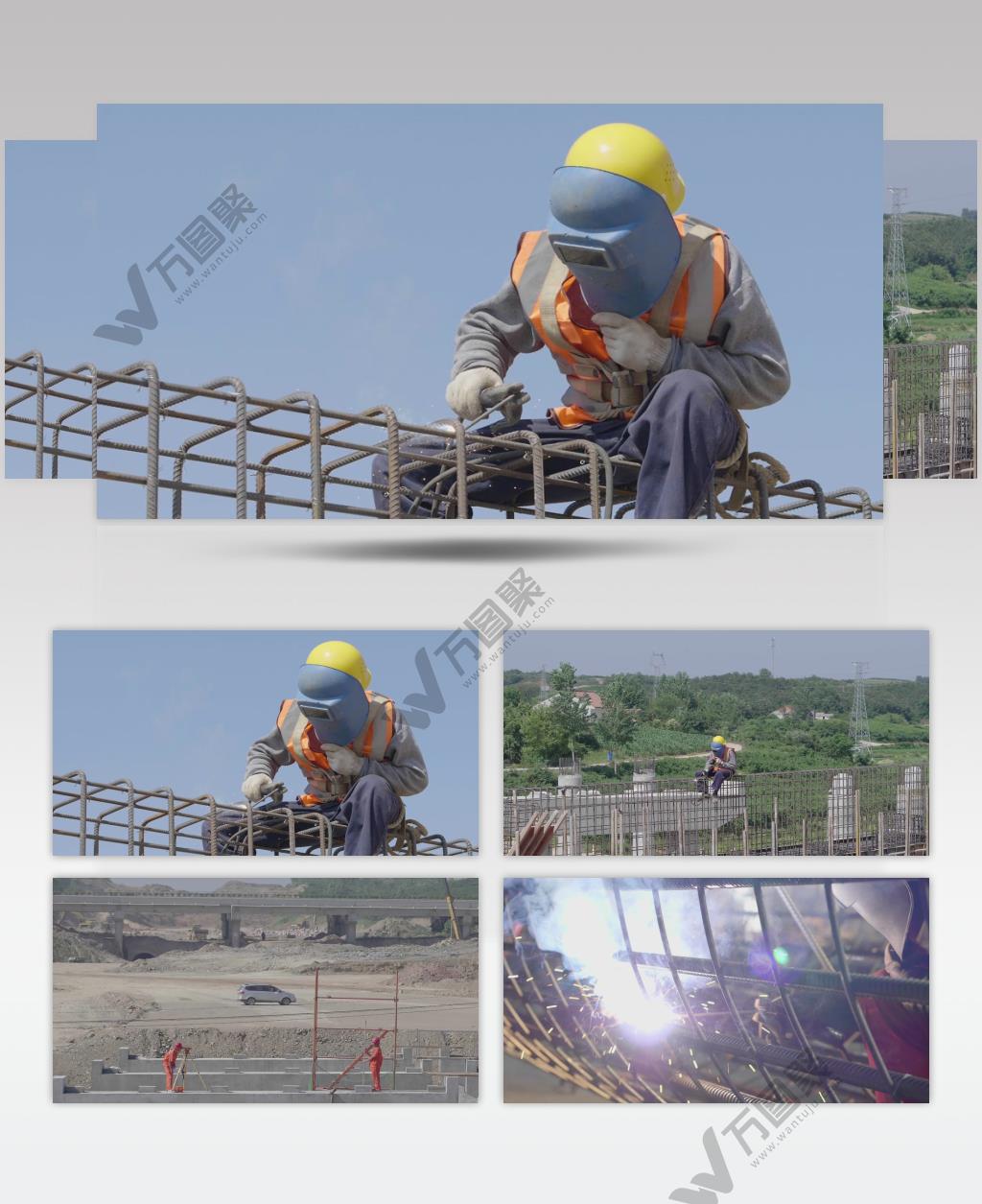 烈日下的工地 焊接工 人物 生活 视频素材