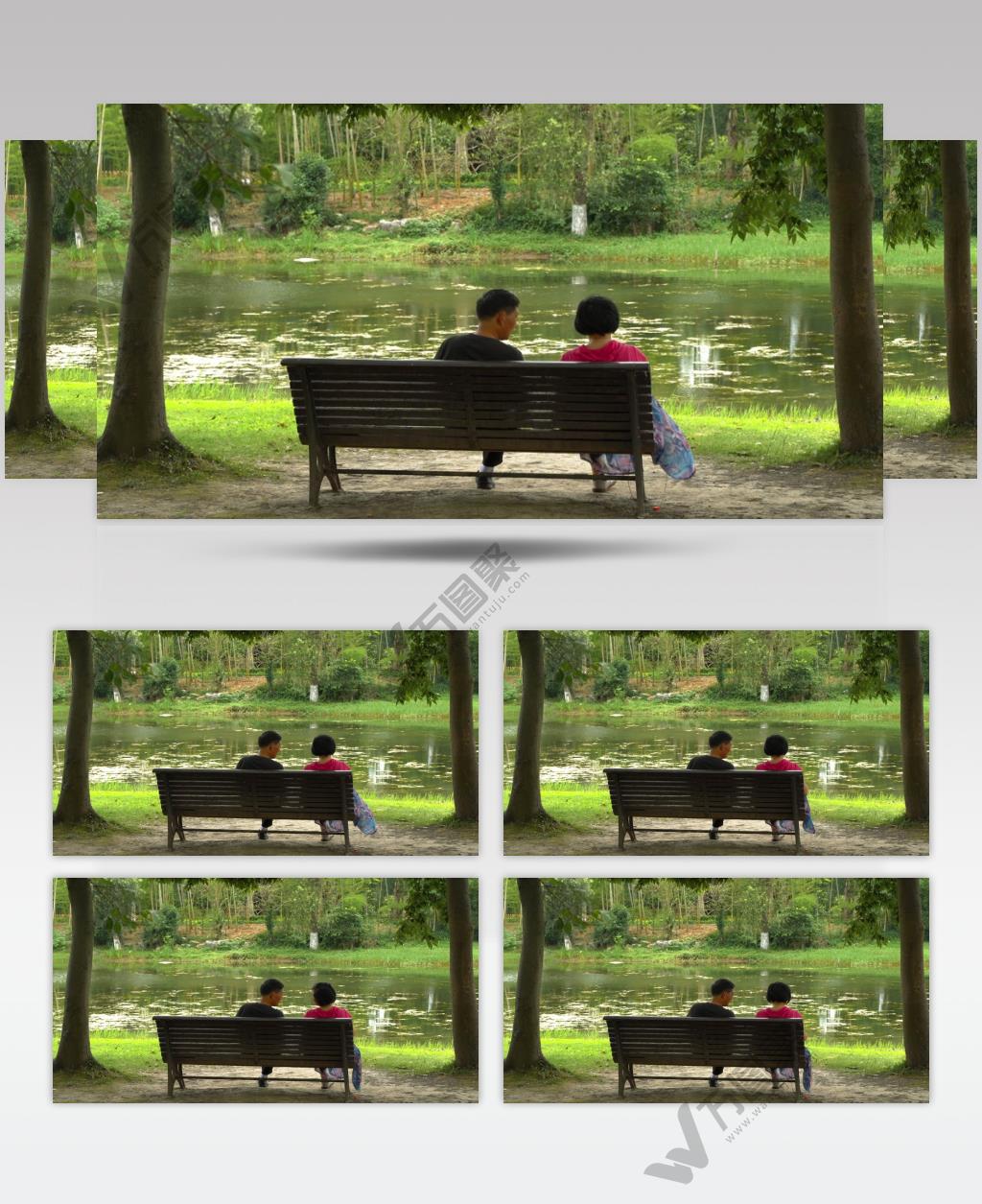 老年人夫妻在公园座椅上休息4K视频素材