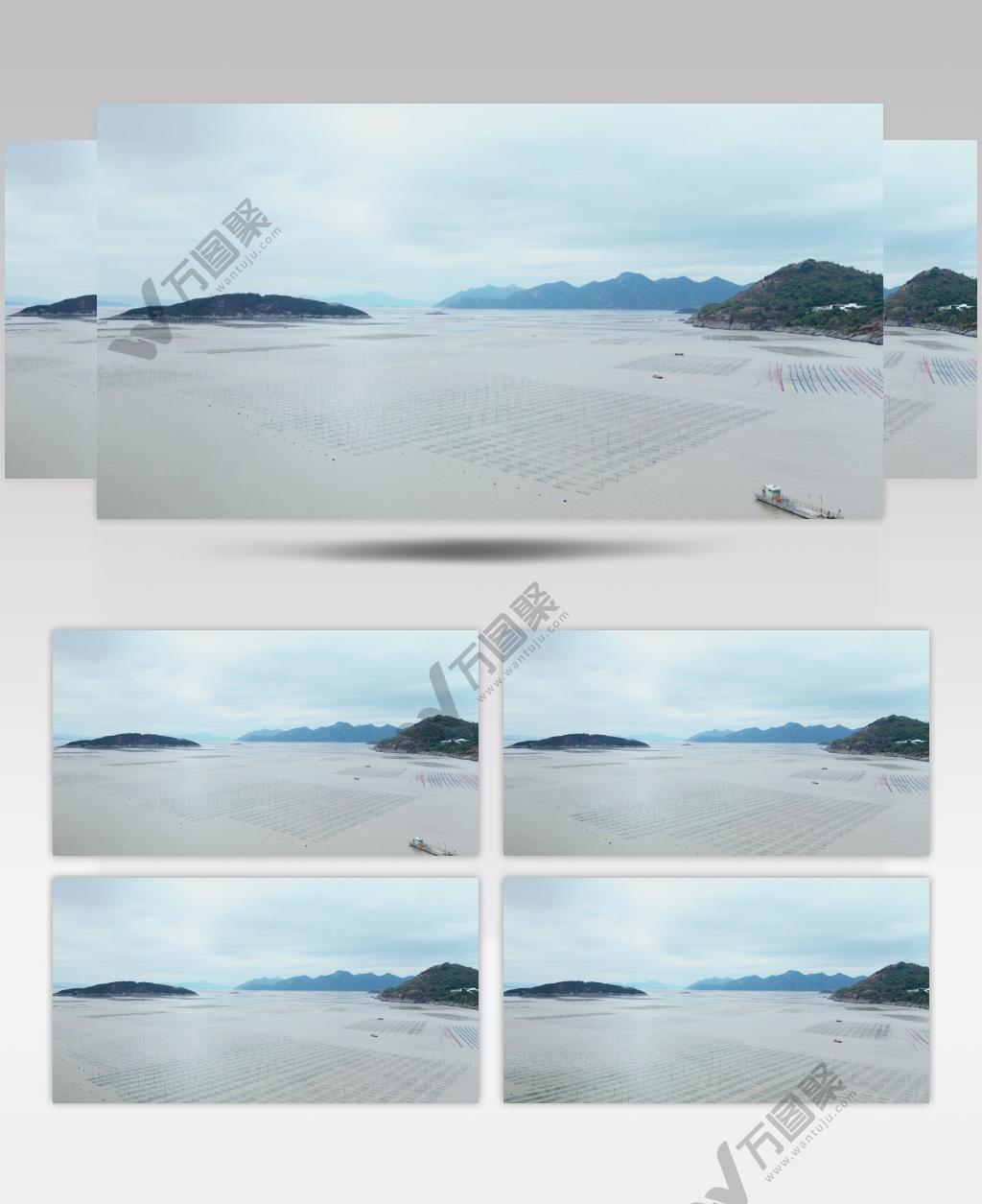 福建霞浦滩涂海上航拍