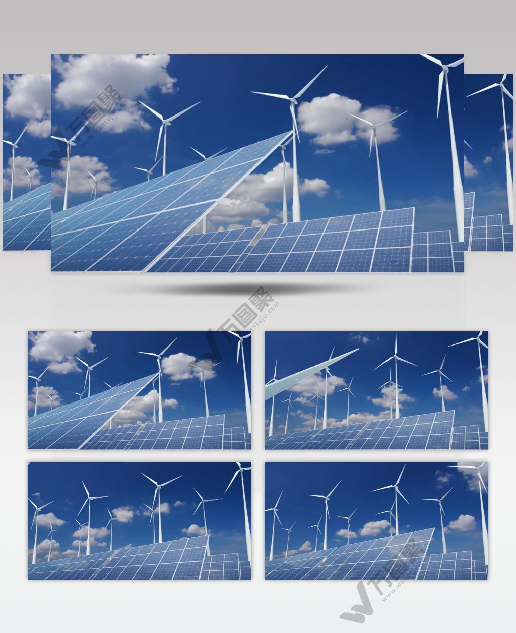风车转动风能发电绿色能源视频素材