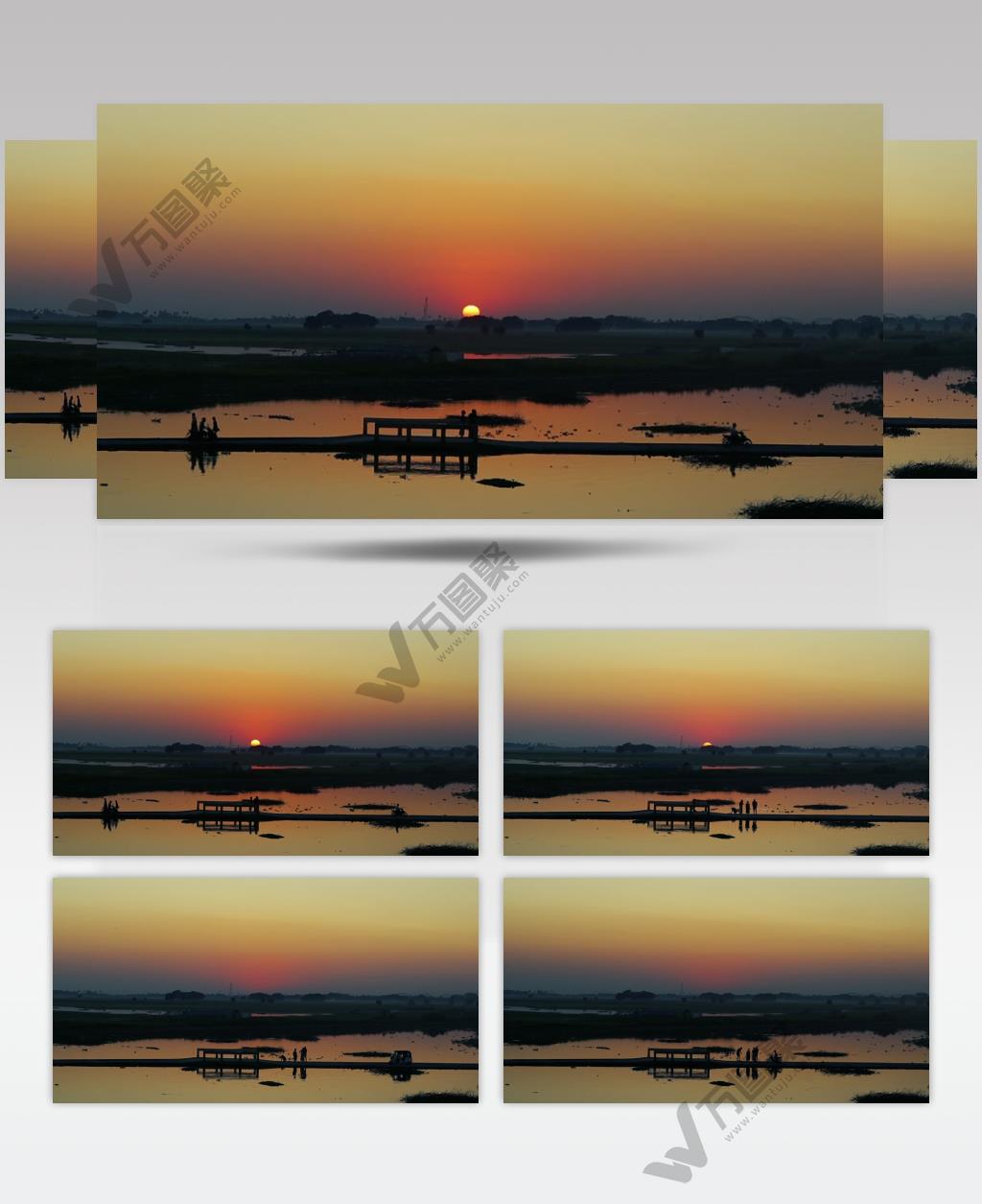 延时：缅甸情人桥日落延时