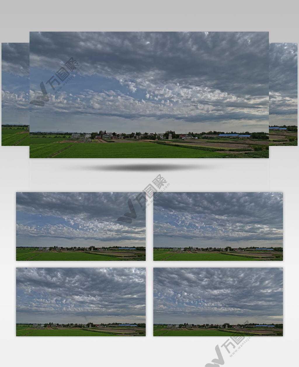 云层笼罩乡村稻田24