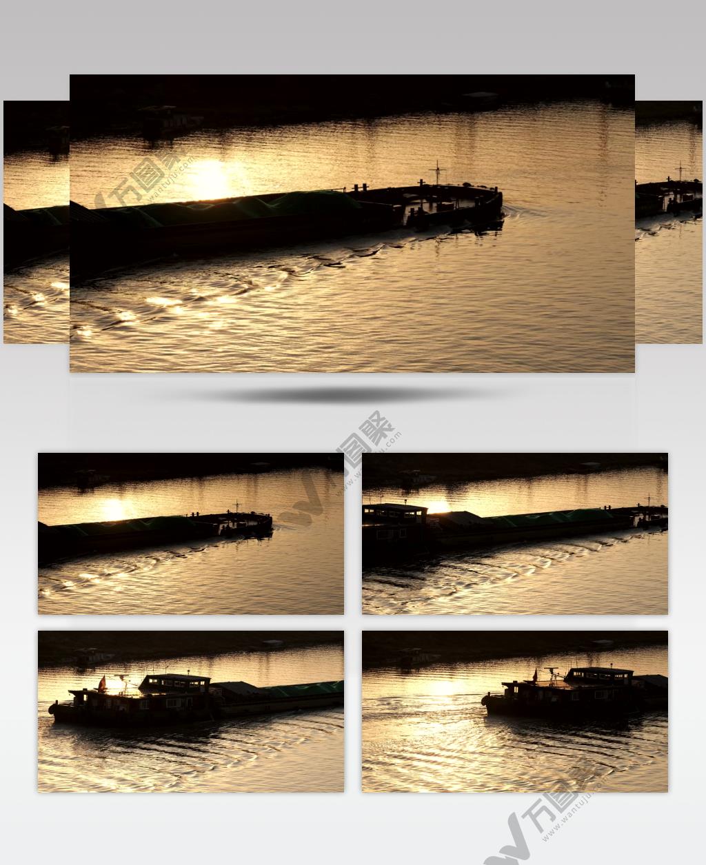 货船驶过金色河面33