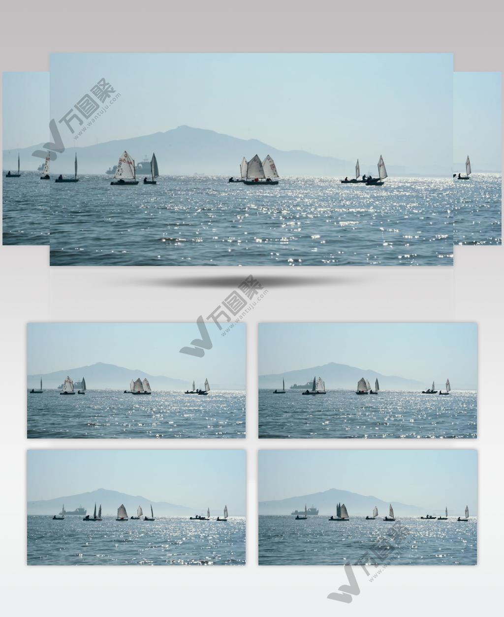 极限运动者在海上玩帆船4K