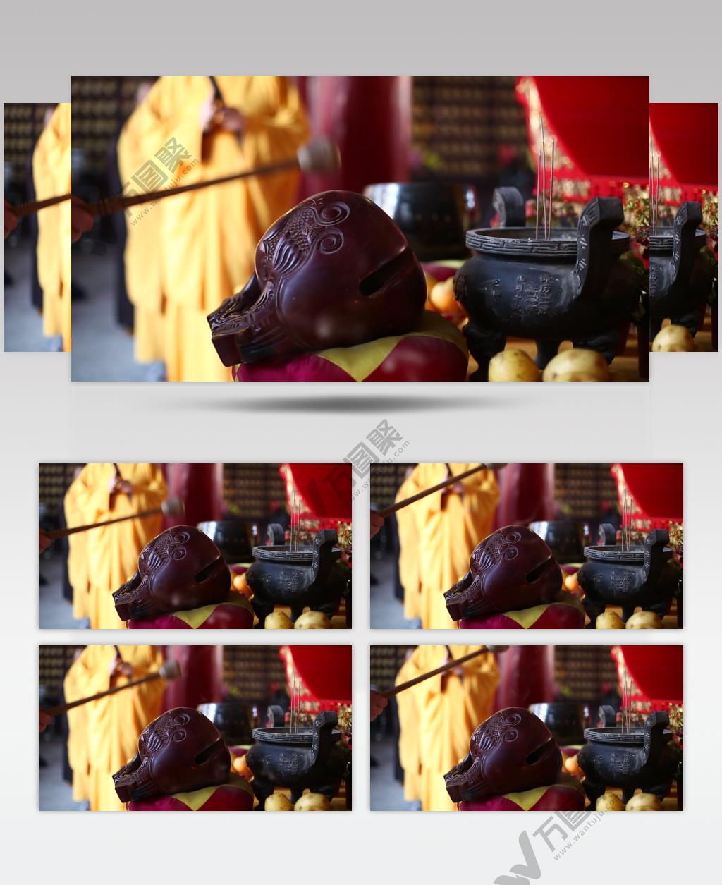 和尚 寺庙 木鱼 诵经 读经 敲木鱼