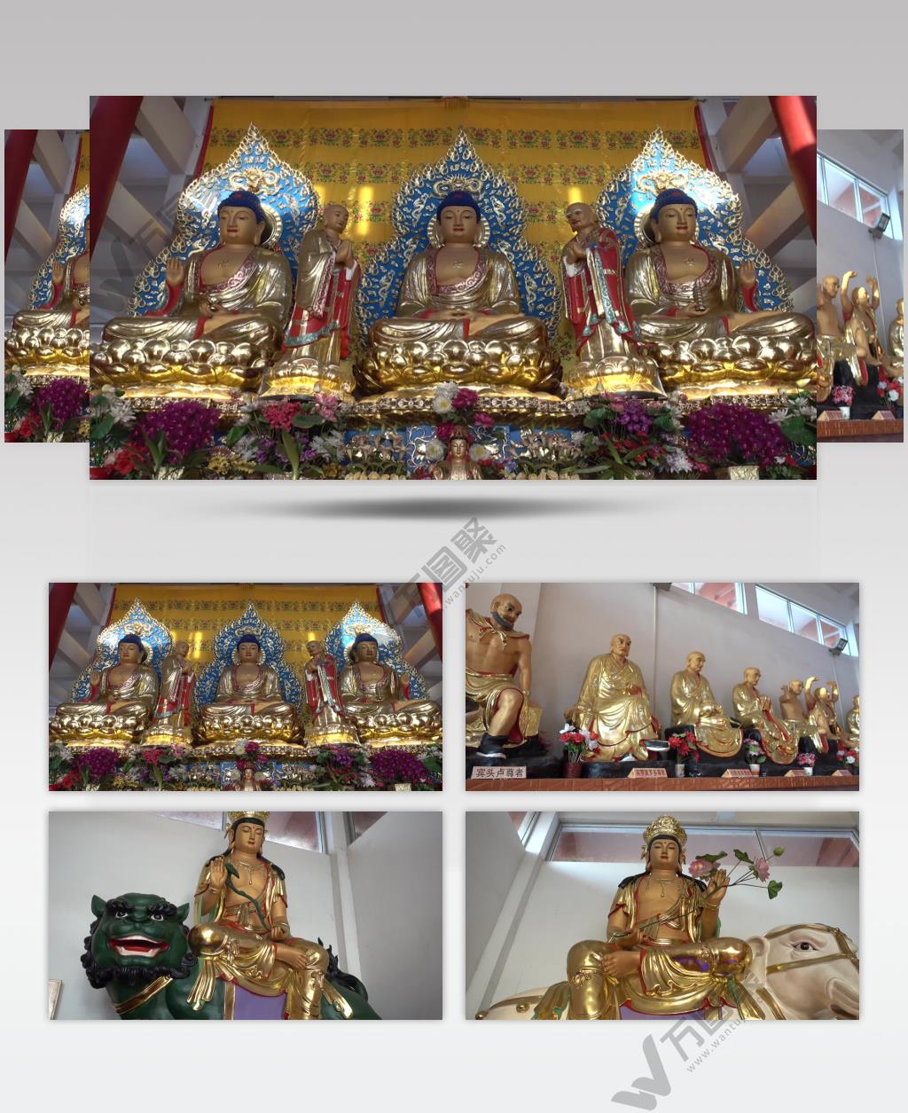 4k佛主佛堂佛教寺庙菩萨观音莲花宝座十八罗