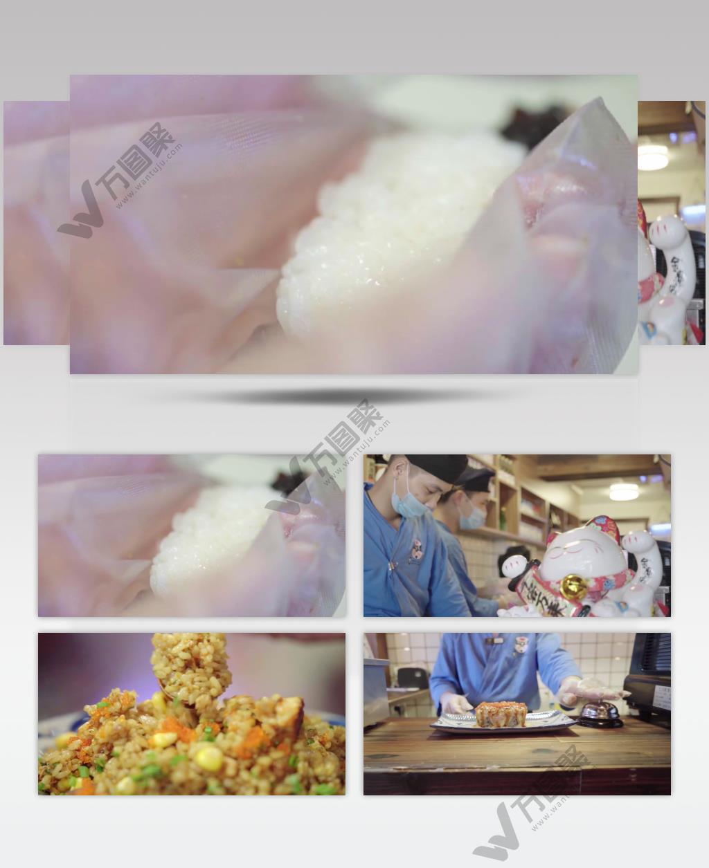 日本料理三文鱼刺身寿司店视频实拍