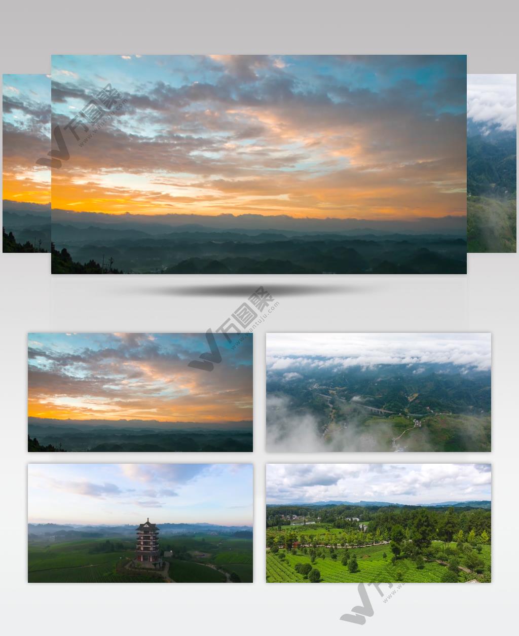 4K大美贵州城市风光航拍背景视频