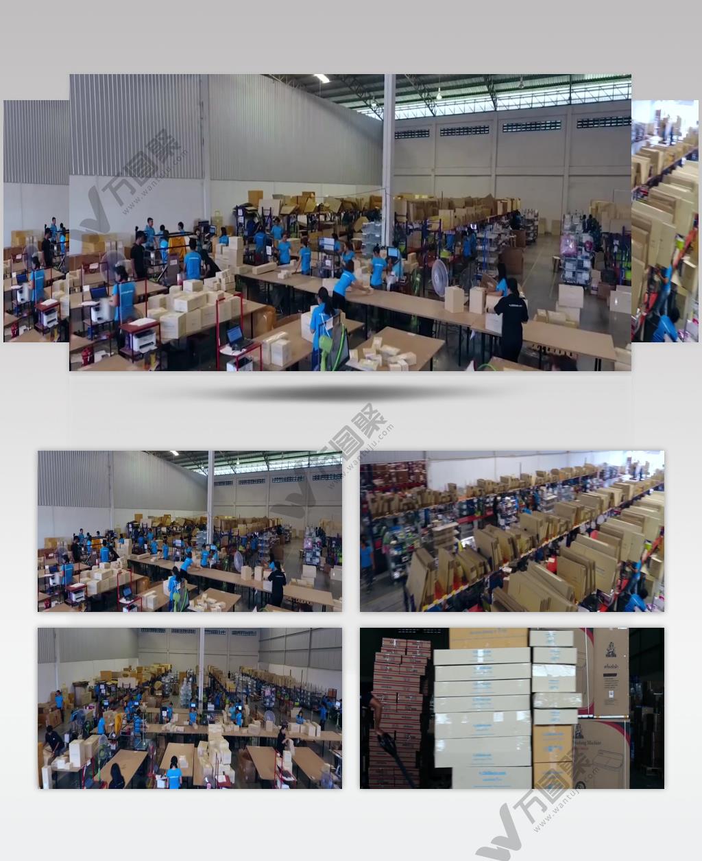 忙碌物流快递货运分拣背景视频